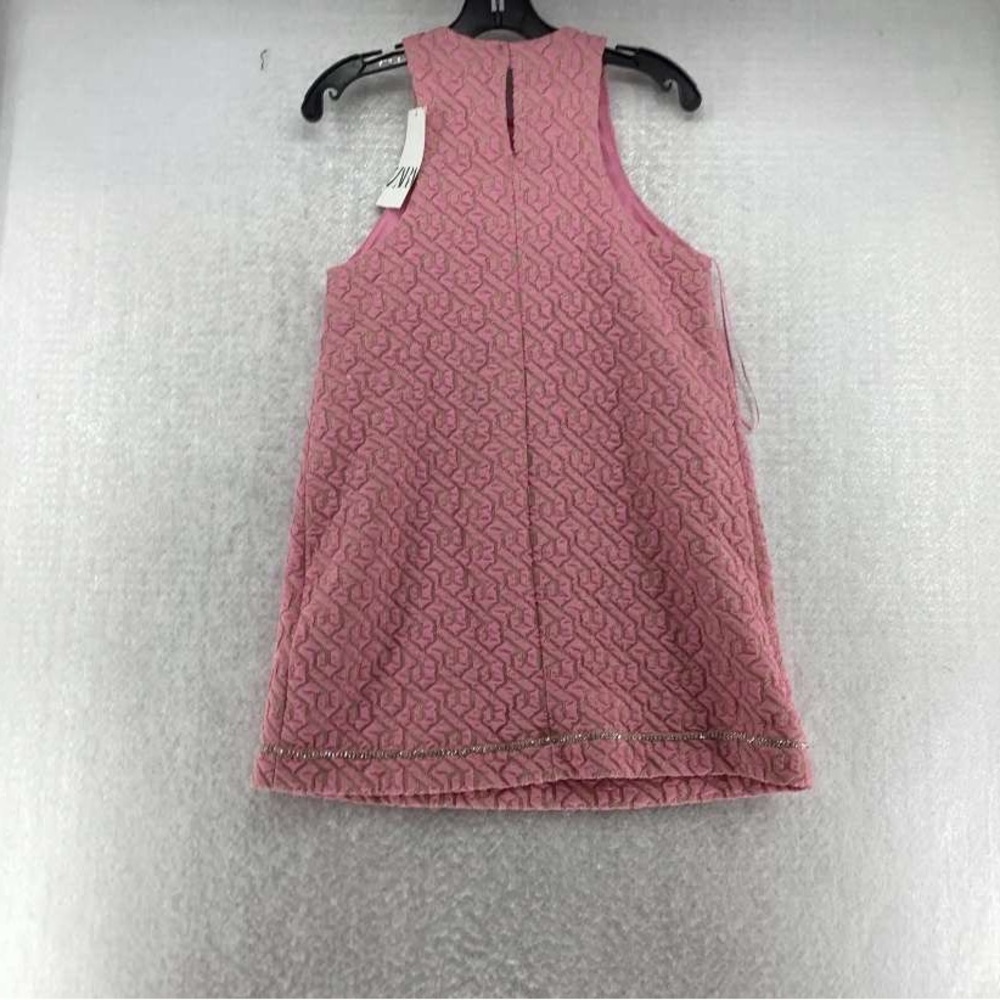 NWT ZARA Women's Pink Round Neck Sleeveless Rhinestone Bodycon Dress Sz S 💗💓 - Picture 6 of 6